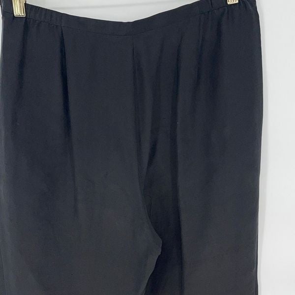 good price Eileen Fisher Womens Ankle Pants Side Zip 100% Silk Black Size Large oddPPHJzs Cheap