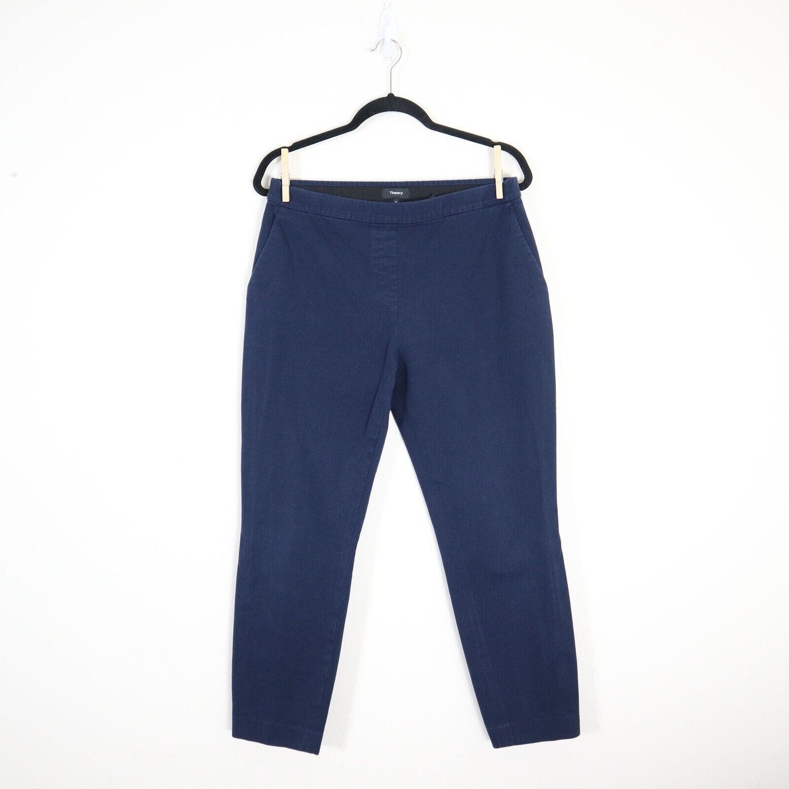 Affordable Theory Size 10 Thaniel Cotton Bistretch Pant Slim Ankle Pull On Pants Blue ocKaCbKU5 Counter Genuine 