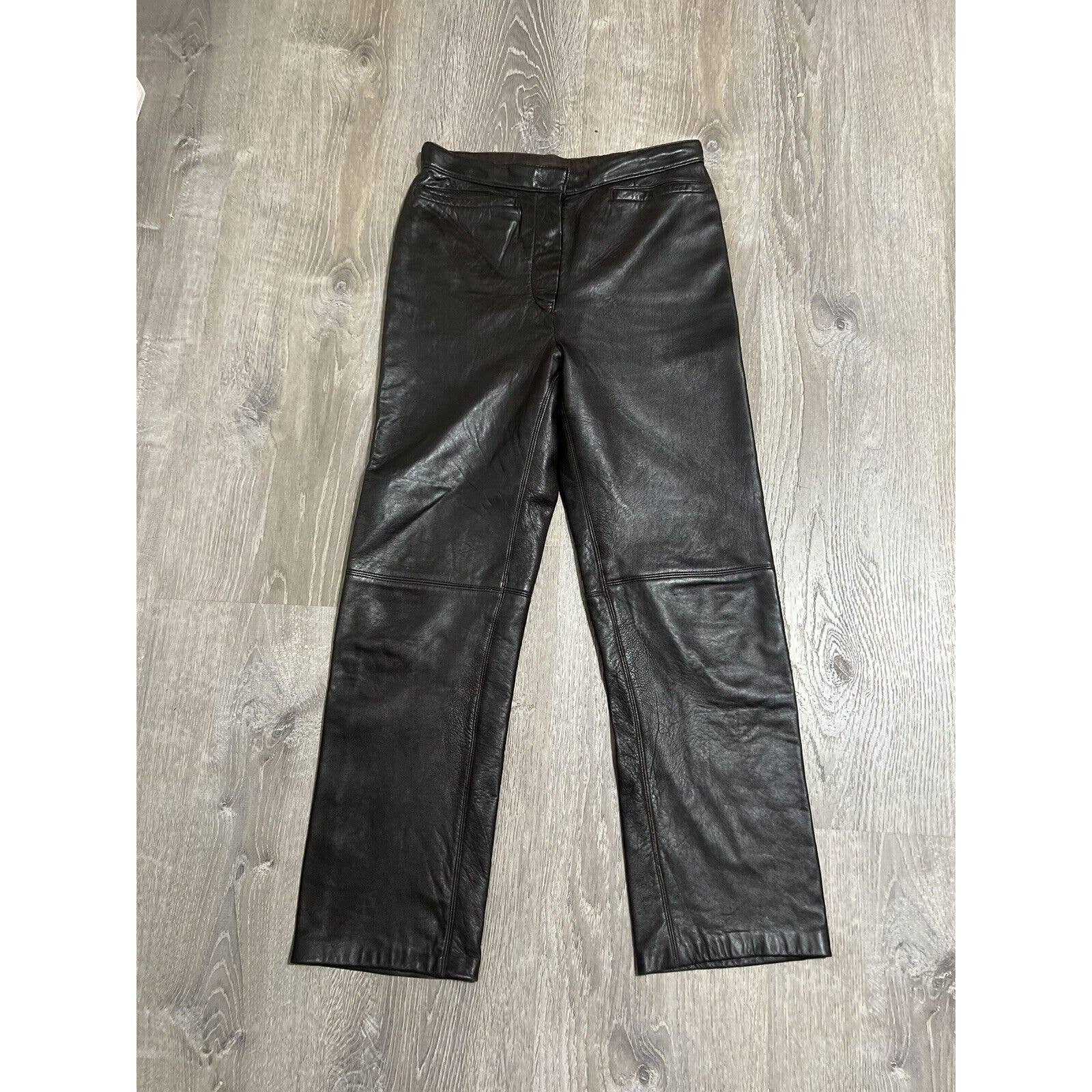 where to buy  Vintage Bikers Women´s Size 27 Genuine Leather Pants High Waisted Brown EUC mKHz55X9U no tax