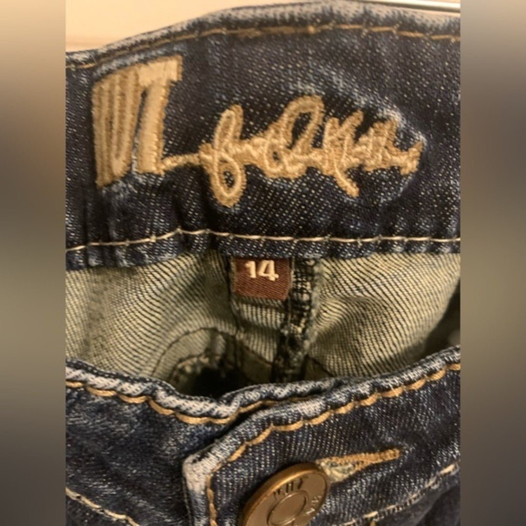 good price Kut from the Kloth Distressed super low jeans Size 14 o4p3Eu4g2 for sale