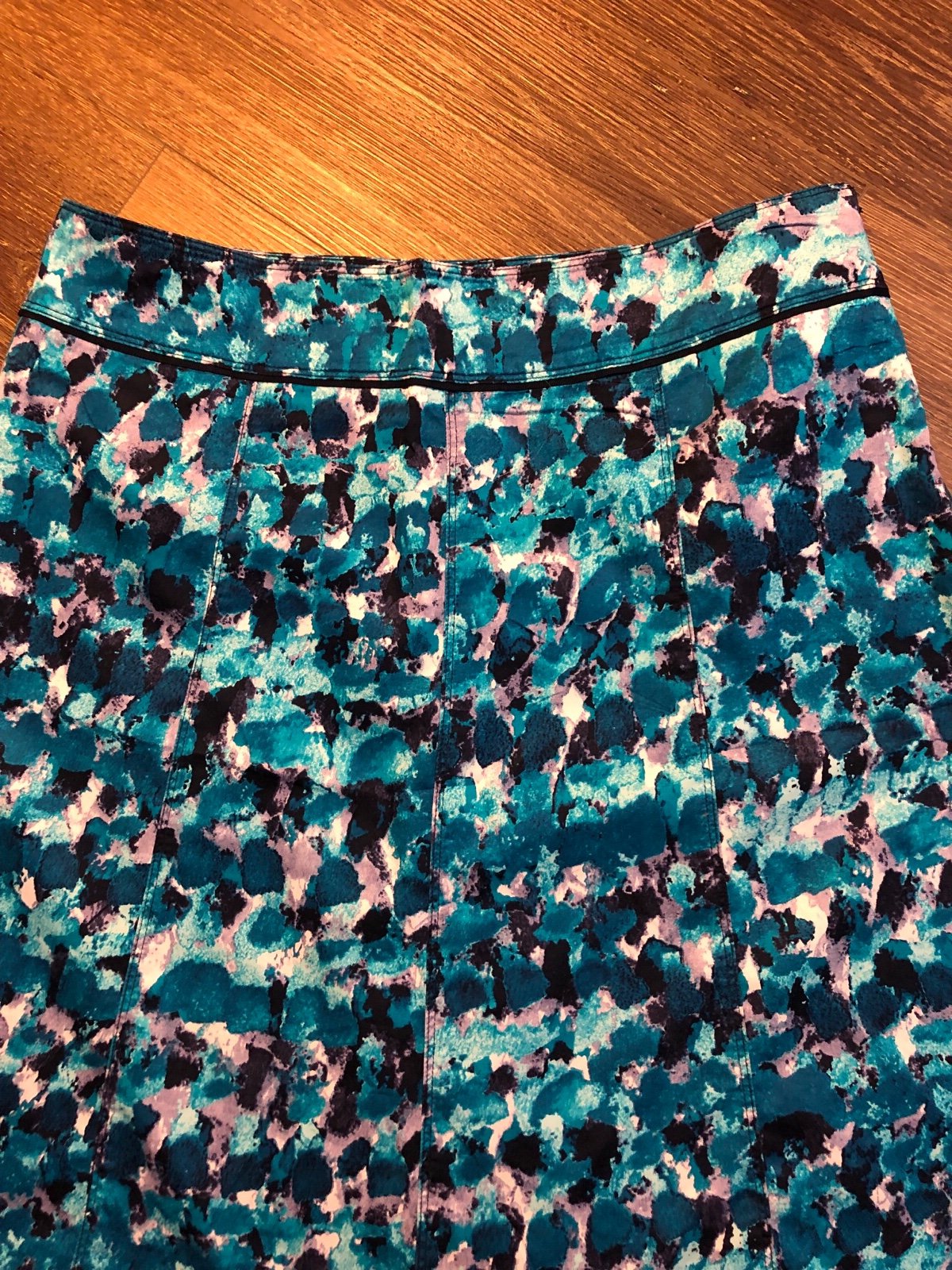 Personality Ann Taylor Blue Floral Flared Lined Skirt Size 10 Side Zipper Knee Length o2OJlHwbL Fashion
