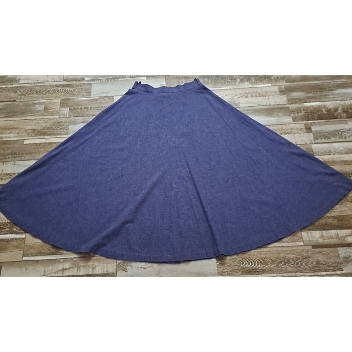 Custom Womens Maxi Skirt Blue A Line Clasp Snap Closure