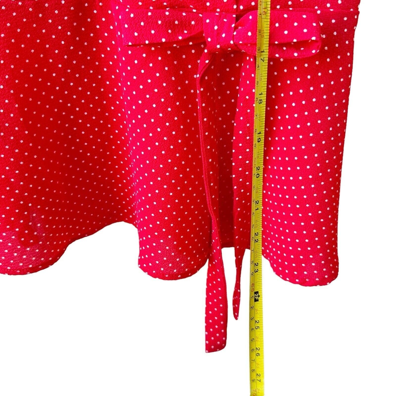 Latest  Monteau Red / White Polka Dot Short Sleeve Elastic Waist Peplum Blouse Size S Pm3NoHcLi Zero Profit 