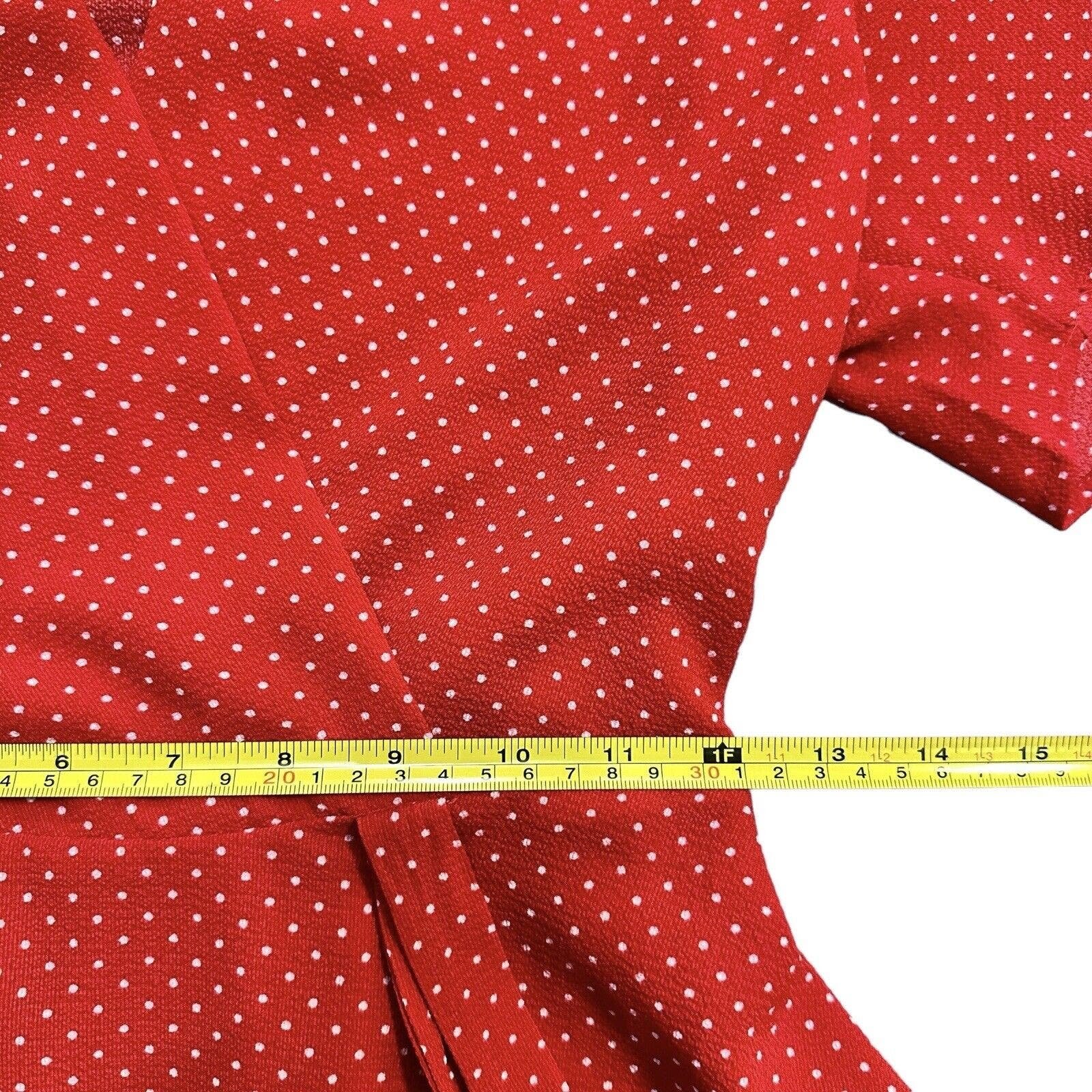 Latest  Monteau Red / White Polka Dot Short Sleeve Elastic Waist Peplum Blouse Size S Pm3NoHcLi Zero Profit 