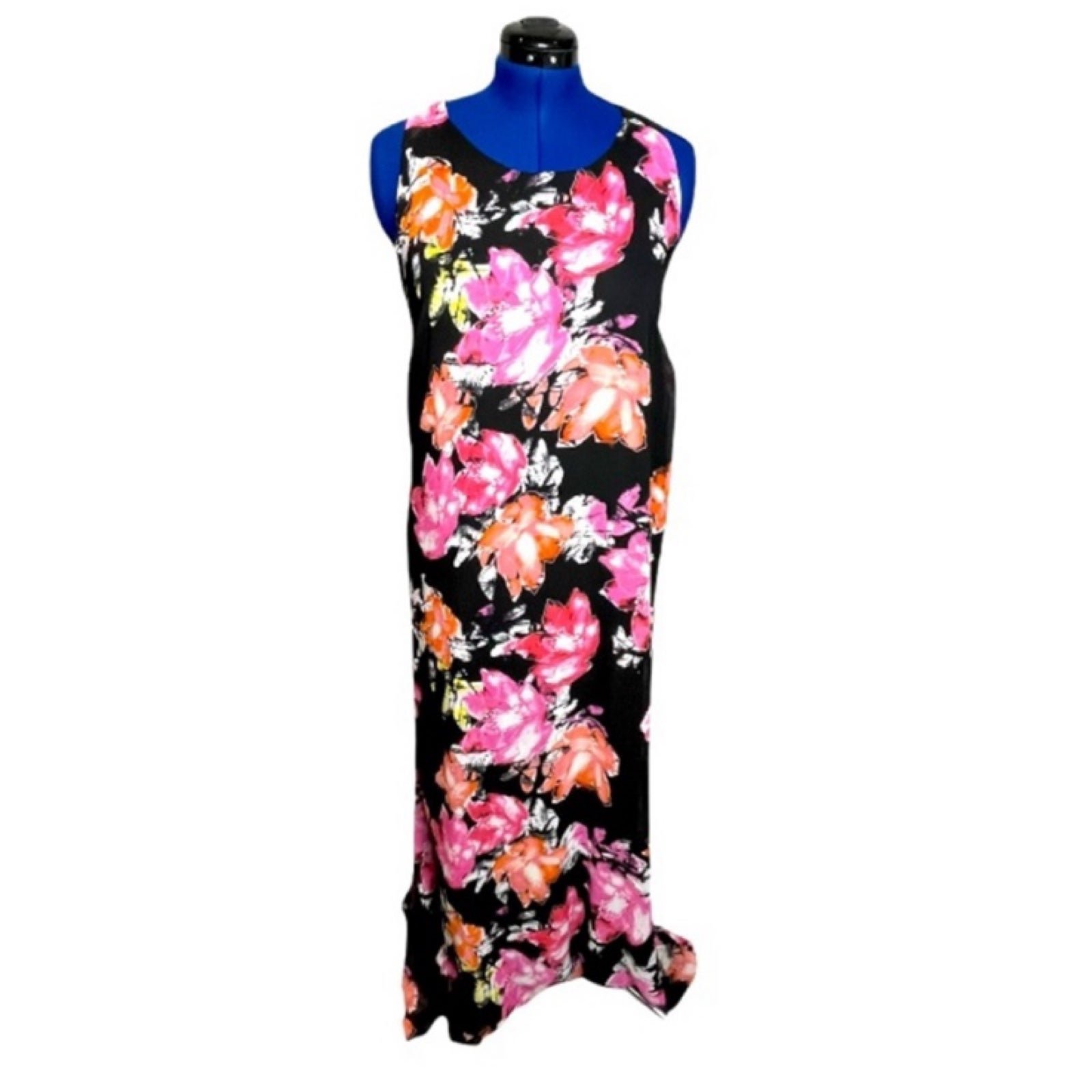 Gorgeous Simply Be US28 black bright floral racer back detail layered vacation maxi dress fLMyuvlI6 well sale