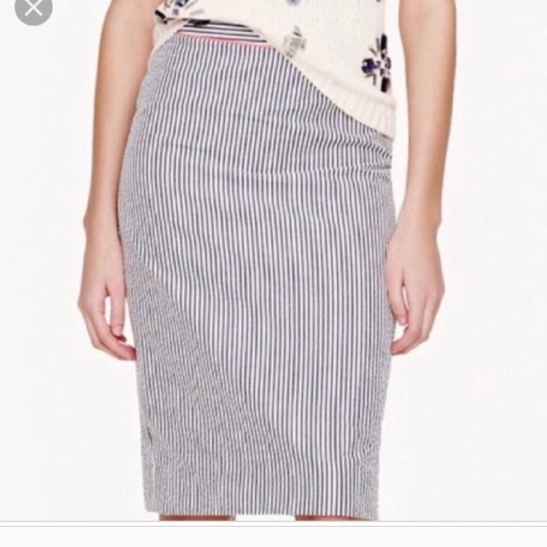 big discount J.Crew Pencil Skirt Womens Size 4 Candy Striped Seersucker Neon Pipe Cotton LoDB8lk0h Fashion