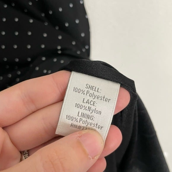 Beautiful LC Lauren Conrad Black White Polka Dot Lace Dress 6 m6SUKmLf0 Everyday Low Prices