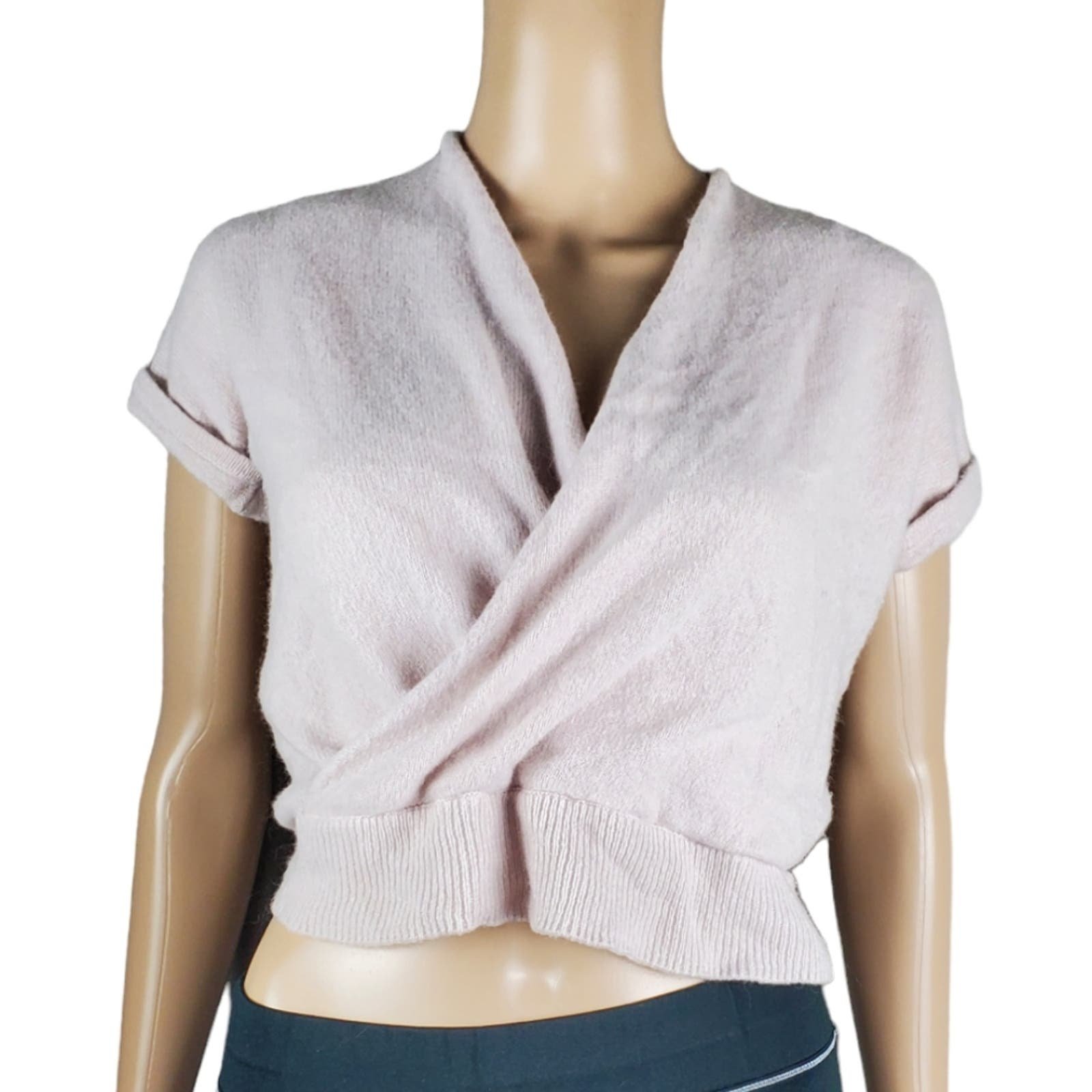 Promotions  360 Cashmere Cropped Lavender Wrap Sweater 