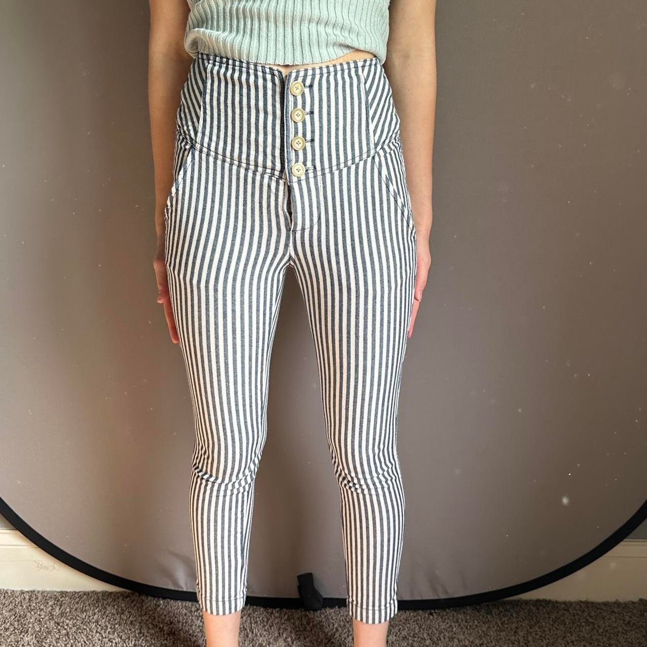 Authentic Free People Striped high-waist Pants fWuhs3H6
