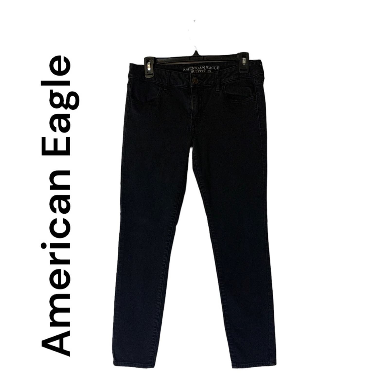 Custom American Eagle womens 10 black jeggings jeans sk