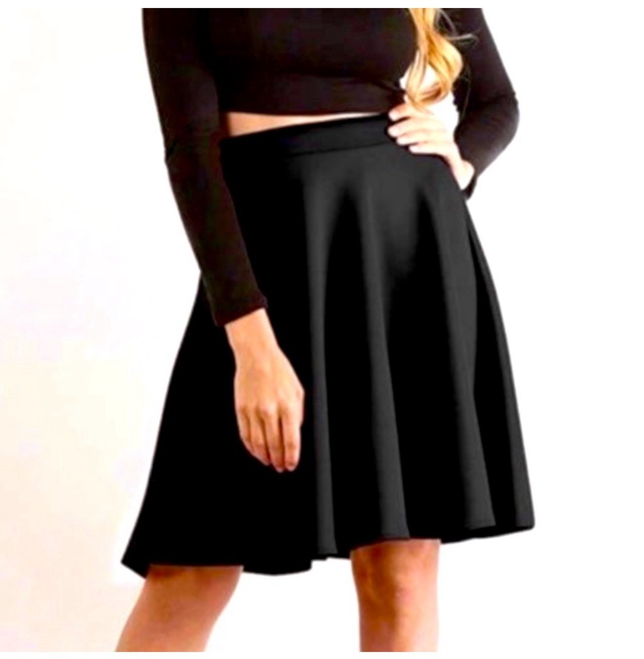 Authentic NWT Worthington Sz 10 Black Midi Skirt Stretch Casual A line, Basic Everyday JXeulx8Xe Wholesale