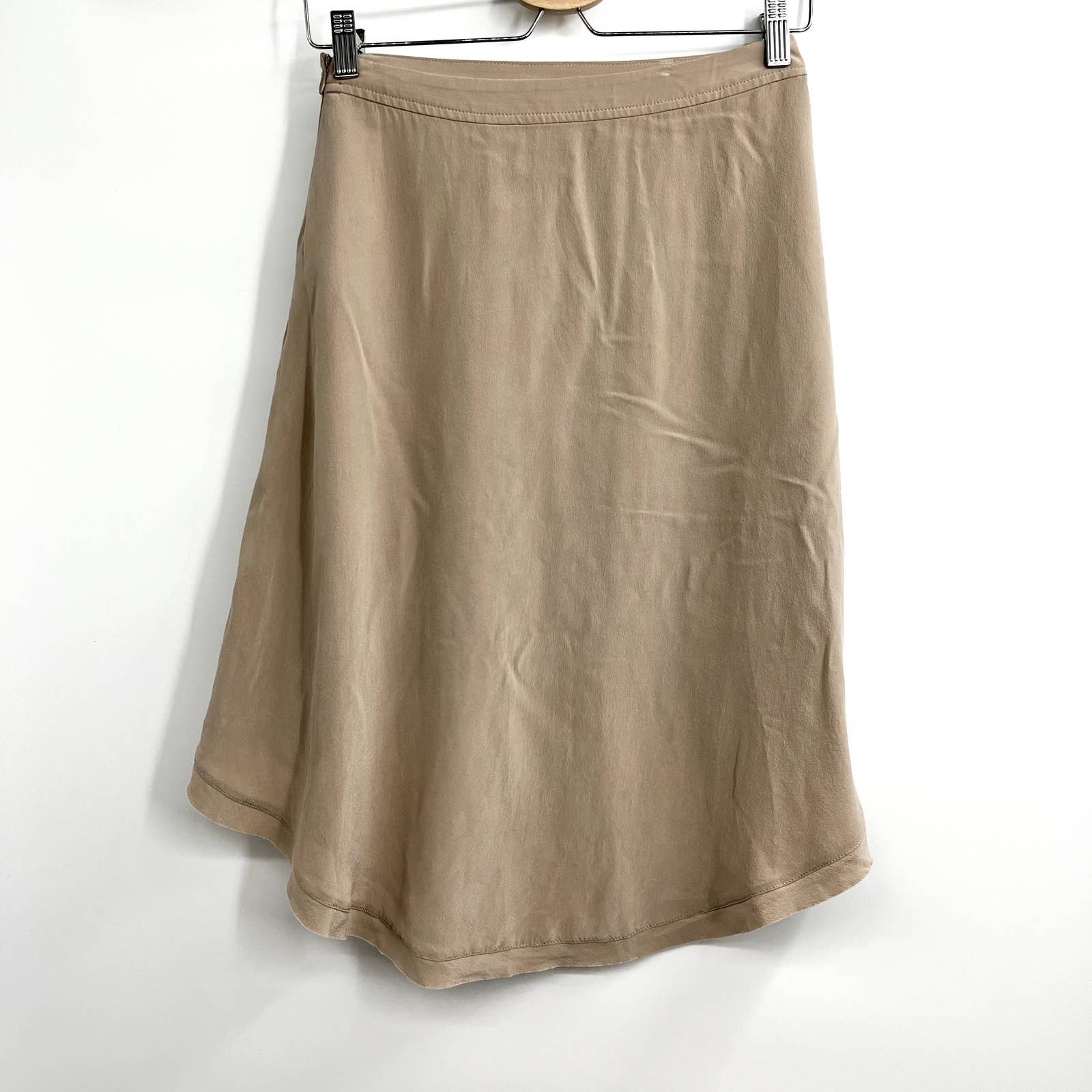 cheapest place to buy  Armani Exchange Mulberry Silk Skirt Tan Taupe Brown Lightweight Skirt High Low mWs0cWS0X best sale