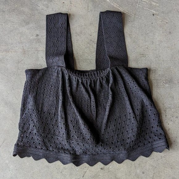 Fashion A.L.C. Black Lace Crochet Cropped Elodie Tank Top large gQxZZr6tE Fashion