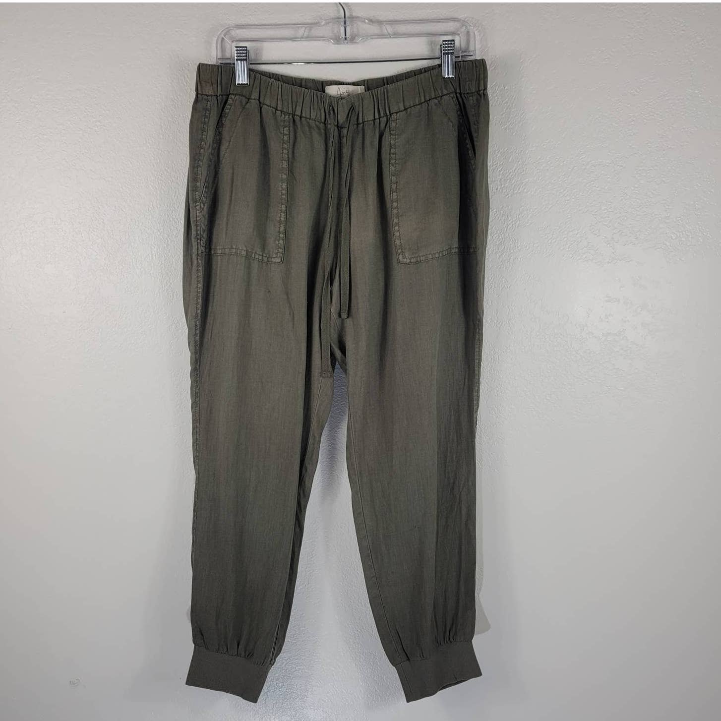 Affordable Joie Green 100% Linen Women Jogger Pants  L 