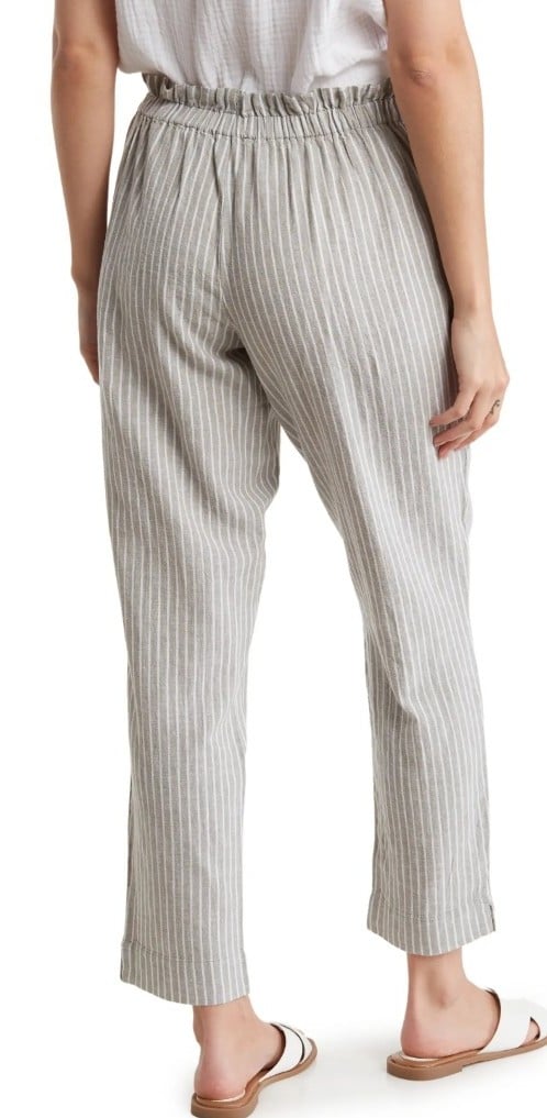 Elegant BEACH Lunch Lounge Womens Giavanna Stripe Tapered Linen & Cotton Pants Oatmeal nSPTmzUN7 High Quaity