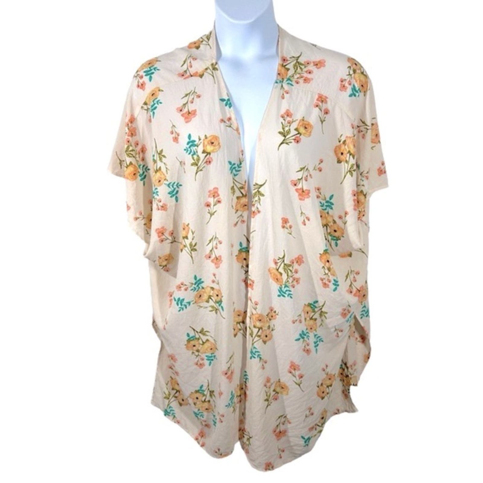 Wholesale price Umgee Boho Floral Print Open Front Wing Sleeve Kimono Size Small/Medium NTOSCwfaS Everyday Low Prices