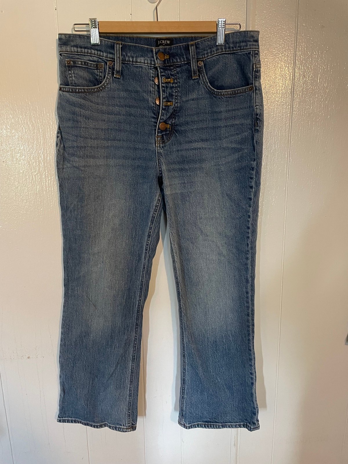 Gorgeous J. Crew High Rise Crop Flare Jeans Button Fly 