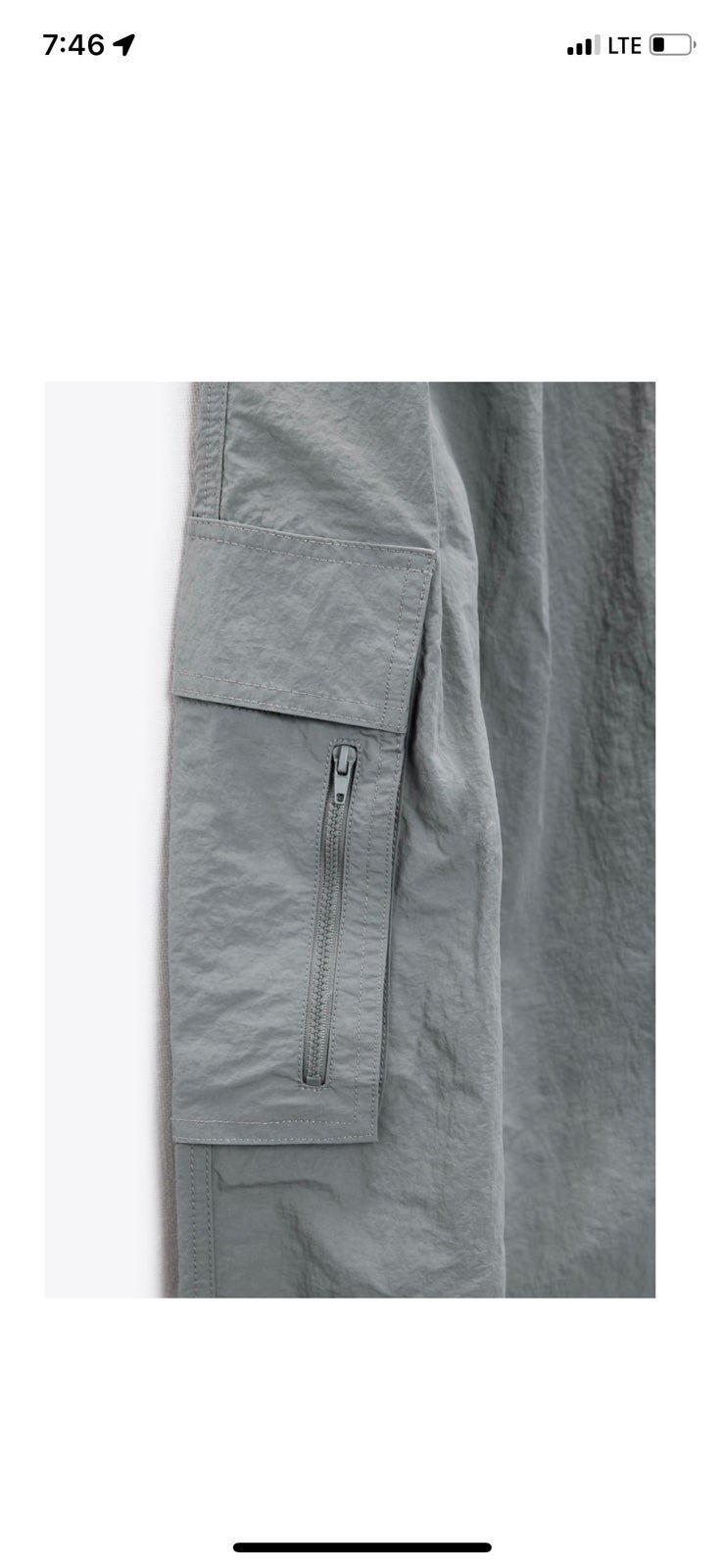 Simple NWT Zara 2 pieces track suit match nylon kangaroo jacket + cargo pants blue/gray L70cgAsyV no tax