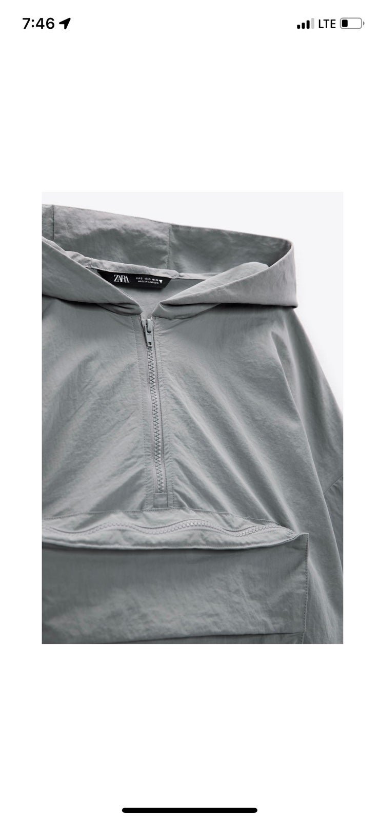 Simple NWT Zara 2 pieces track suit match nylon kangaroo jacket + cargo pants blue/gray L70cgAsyV no tax