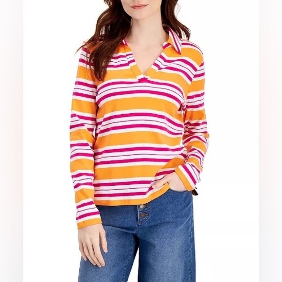 Special offer  Charter Club cotton Collared Long Sleeve V neck. Size petite small. NWT GH8iUQWK9 Great