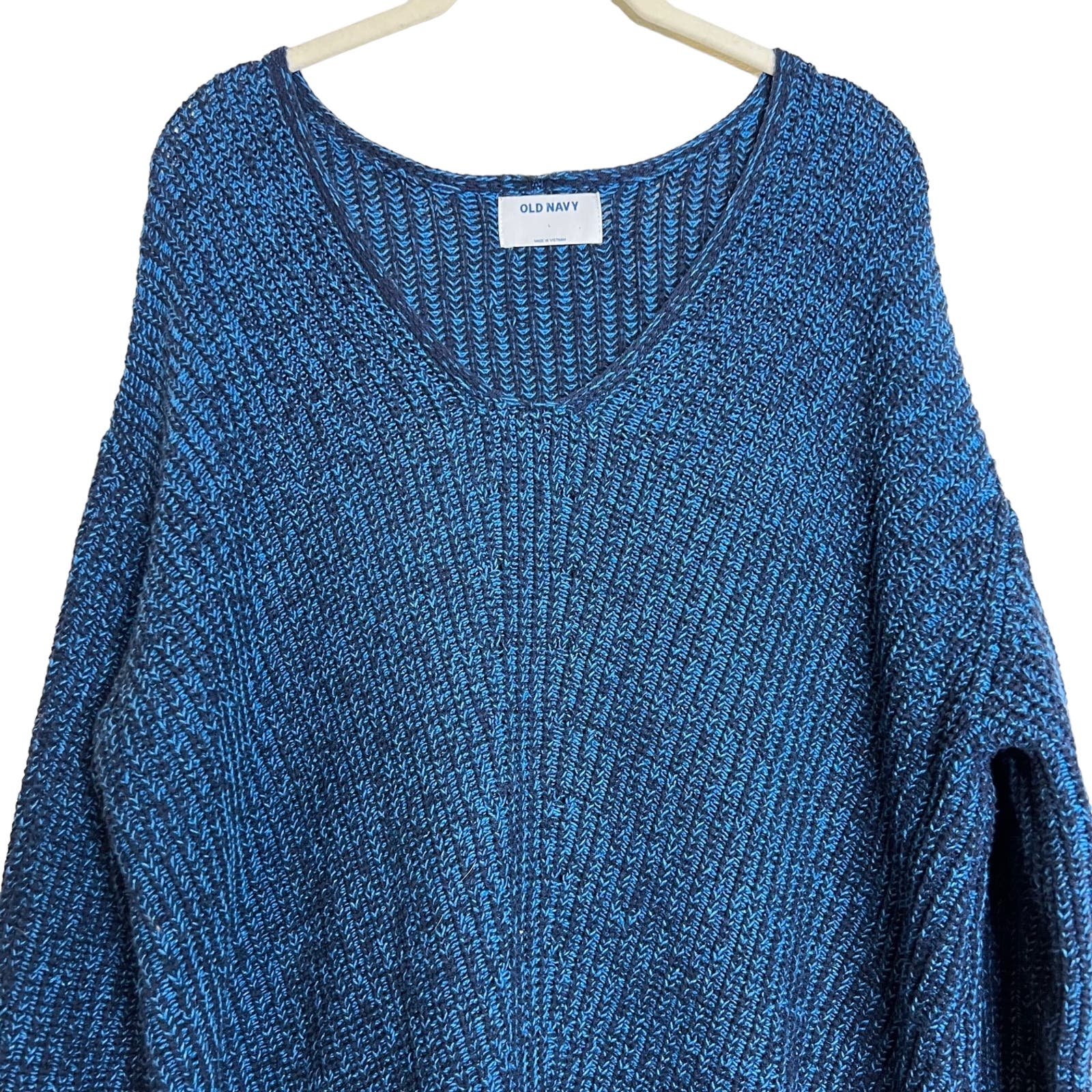 save up to 70% Old Navy Womens Sweater Large Blue Chunky Knit Rounded V-Neck Long Sleeve J5cuo2O2O well sale