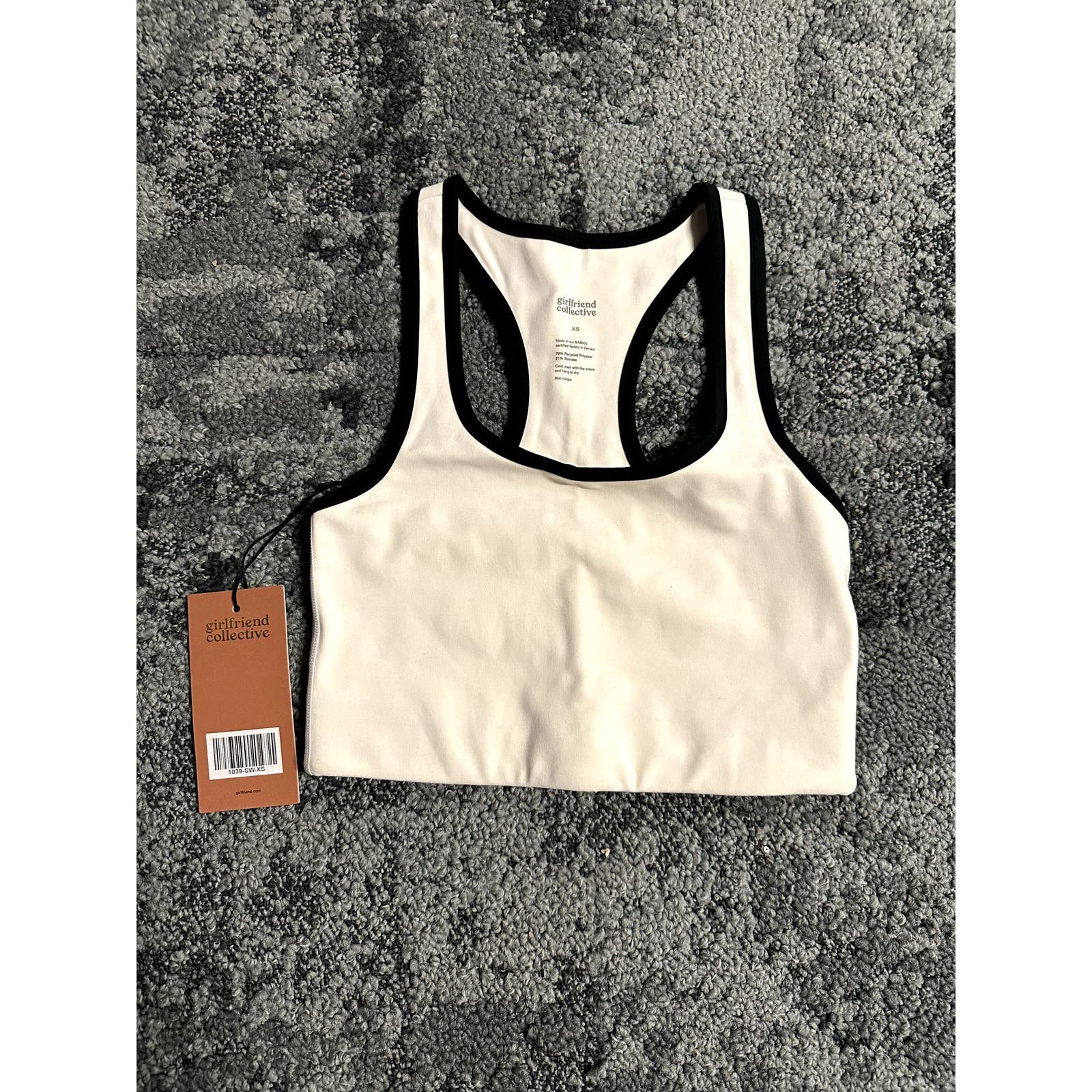 Custom Girlfriend Collective Ivory Tipped Paloma Racerback Bra XS NWT MSRP: $48 LGw8oK2Nm Online Shop