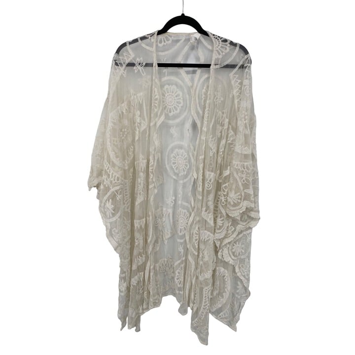 Gorgeous Torrid Kimono Cardigan Women Size OS IVORY Lace Sheer Embroidered Cover Up OL0mTi49M New Style