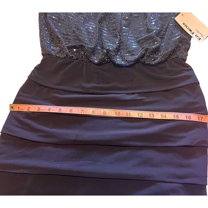 Elegant Women´s Dress En Focus Studio NWT Dark Blue Shimmer Sequins Size 12P Cocktail Pdl21wI0l Outlet Store