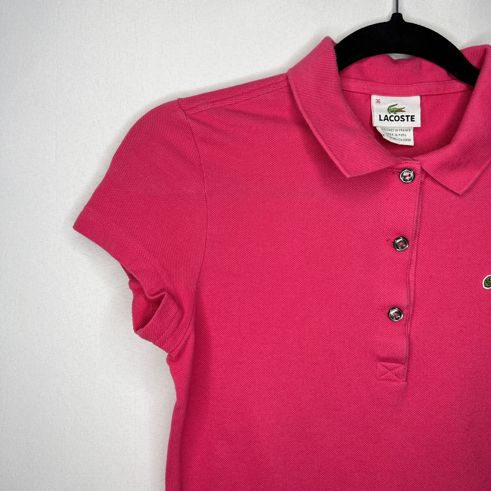 cheapest place to buy  LACOSTE Women´s Short Sleeve Polo Shirt Top 36 Small Pink pECwDoWiI best sale