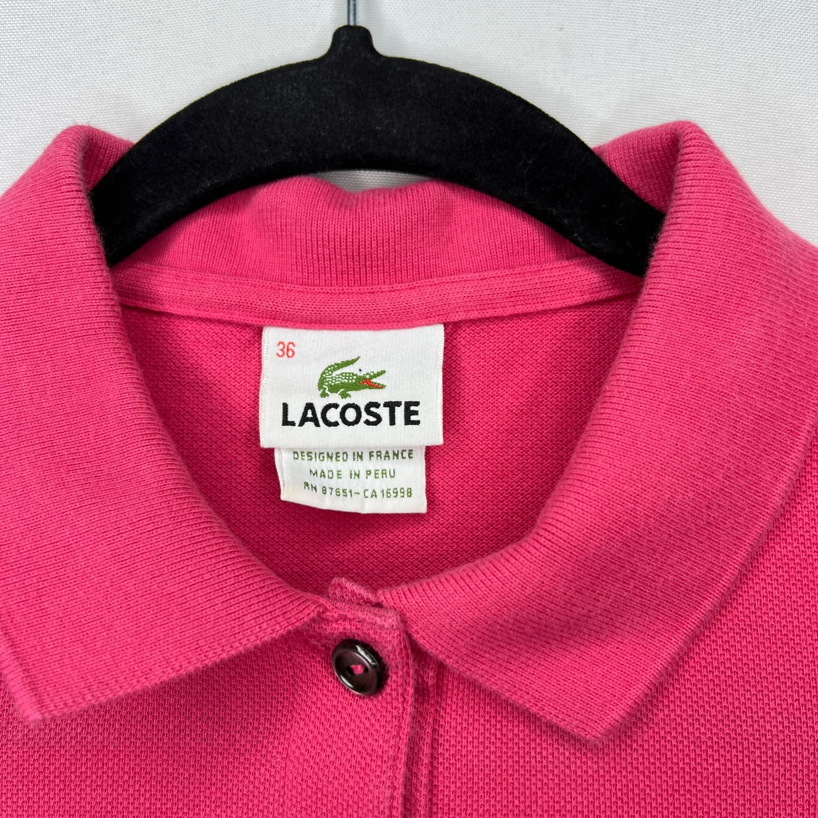 cheapest place to buy  LACOSTE Women´s Short Sleeve Polo Shirt Top 36 Small Pink pECwDoWiI best sale