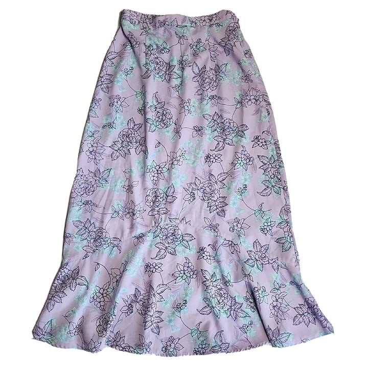 Comfortable SAG HARBOR Purple Blue Floral Side Zip Long Skirt Womens Size 6P 6 Petite GgLgaAn6R Hot Sale