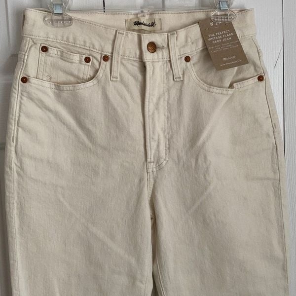 big discount Madewell The Perfect Vintage Flare Crop Jeans in Vintage White Size 27 NWT KhKXxswIz Online Exclusive