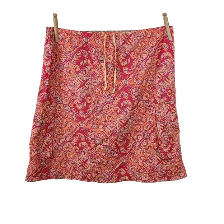 High quality J. Jill Pink Floral Paisley Skirt Size Med