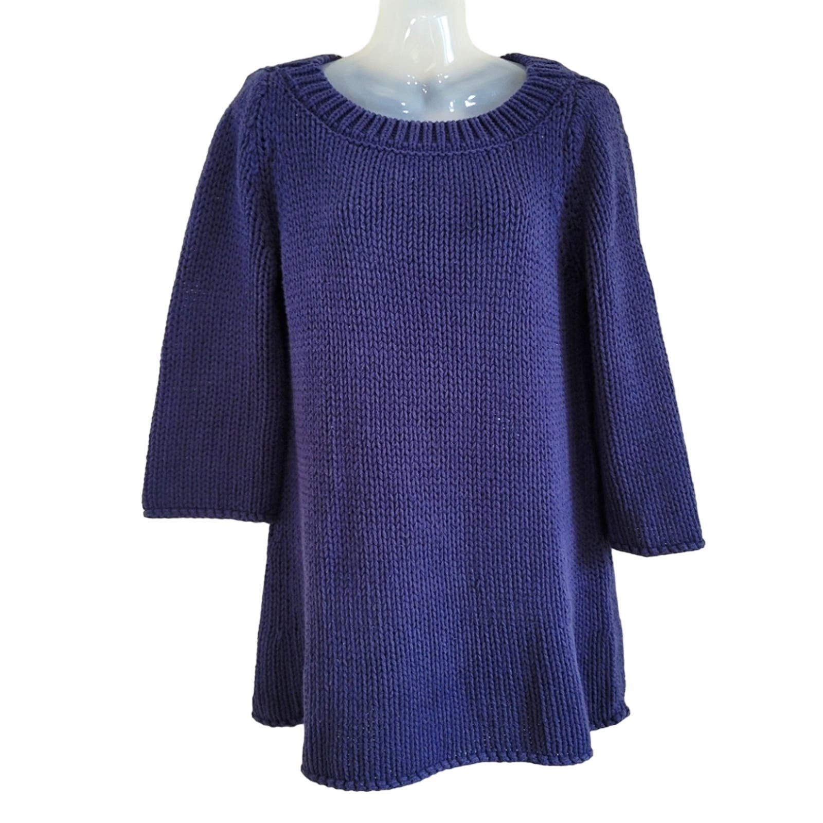 Discounted Soft Surroundings Open Loose Chunky Knit Sweater Dress Navy Blue Size Small KSptQ4hmA US Sale