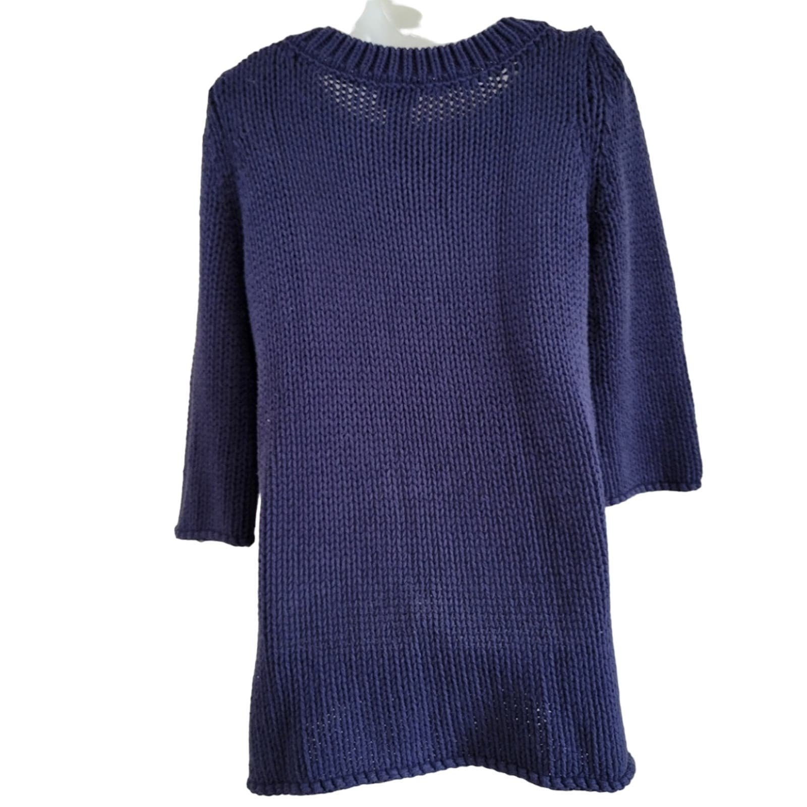 Discounted Soft Surroundings Open Loose Chunky Knit Sweater Dress Navy Blue Size Small KSptQ4hmA US Sale