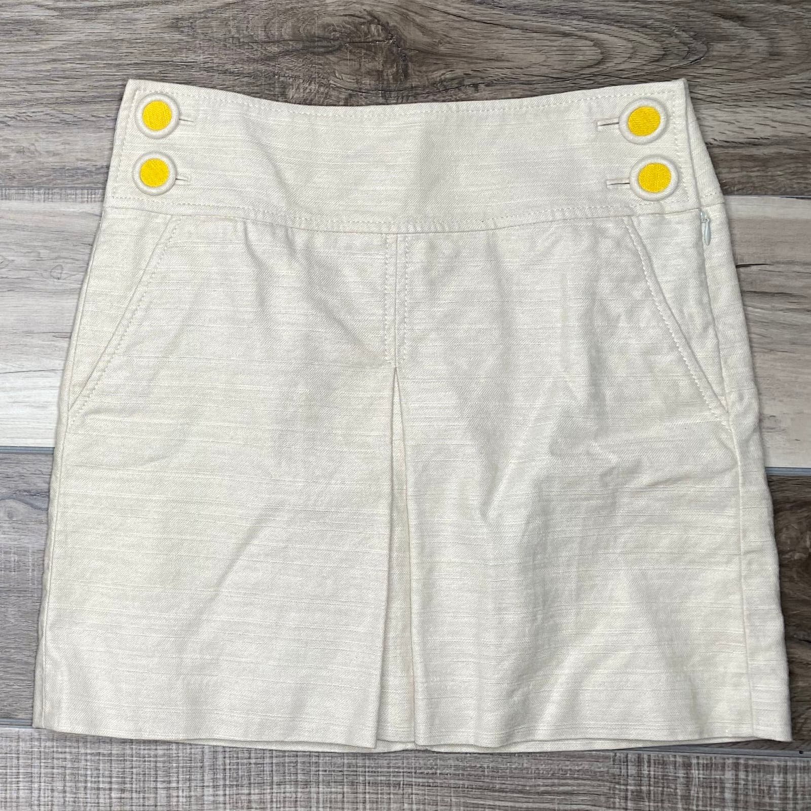high discount J. Crew Womens 0 Pencil Skirt Side Zip Lined Pockets Cream oQWAhmytu Buying Cheap