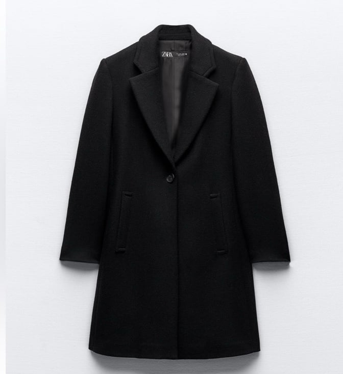 Personality Zara, FITTED WOOL BLEND COAT BLACK, S n11jgrkge Store Online