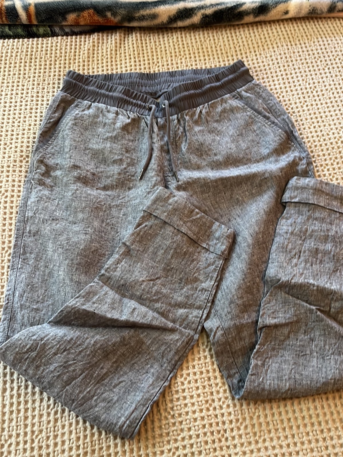 big discount Athleta Cabo Linen Gray Drawstring Waist Tapered Leg Jogger Pants nlFB6nGSS US Outlet