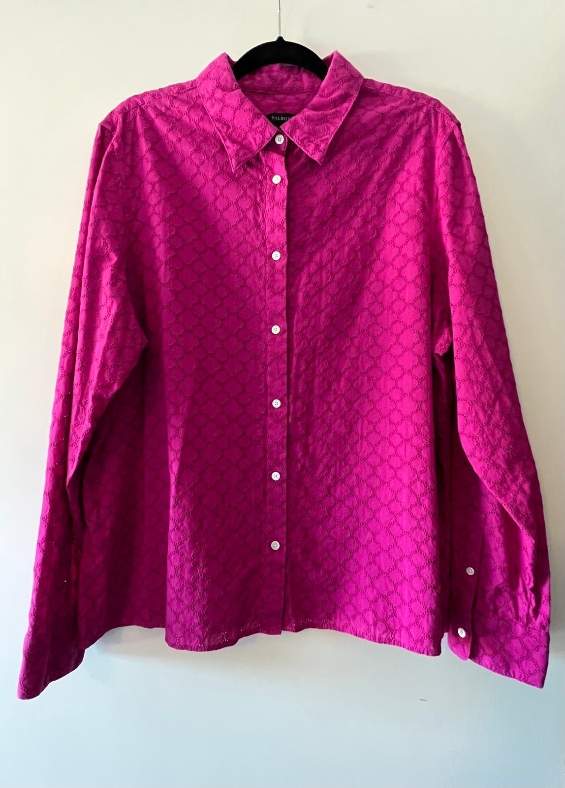 The Best Seller Talbots Hot Pink, 100% Cotton, Long Sle