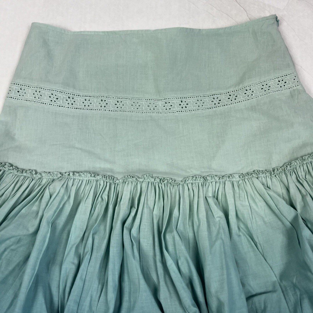 save up to 70% Vintage Miss Me Green Ombré Tiered Boho Peasant Gypsy Full Midi Skirt Large PO2OnfzFb New Style