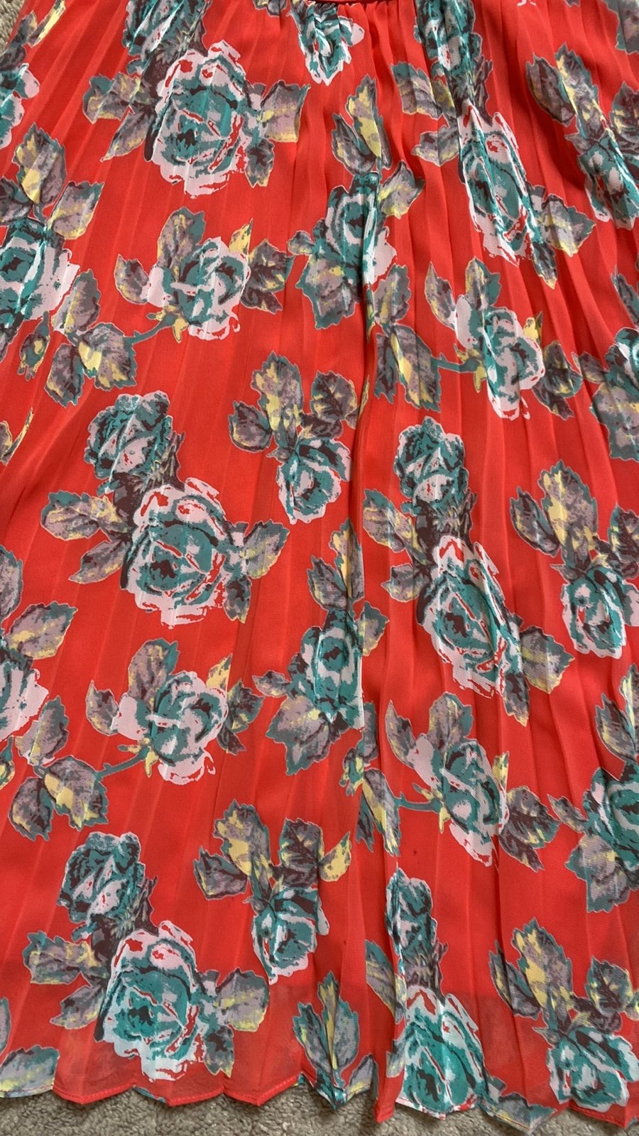 Personality Soprano Red Floral Pleated Midi Skirt oxdNrm3Kz just buy it