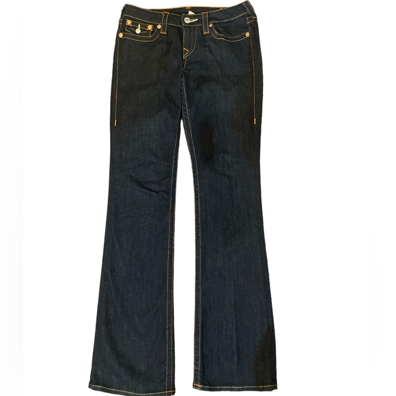 good price TRUE RELIGION BECKY LOW RISE BOOT CUT DARK WASH JEANS SIZE 28 OOgxAzwxL online store