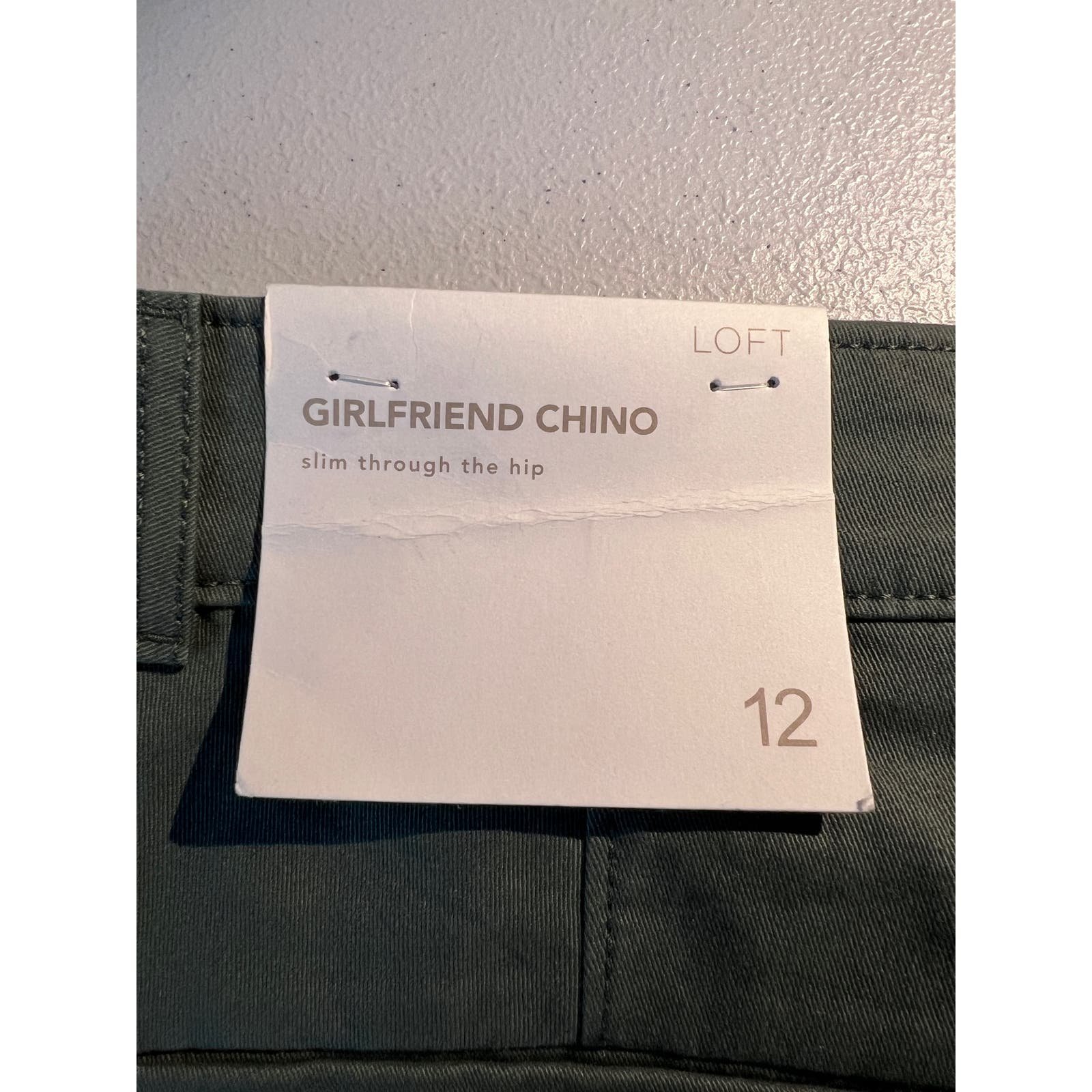 Beautiful NEW LOFT Women´s Size 12 Girlfriend Chino Green Casual Basic Career Office Pants izdjmKm4j Great