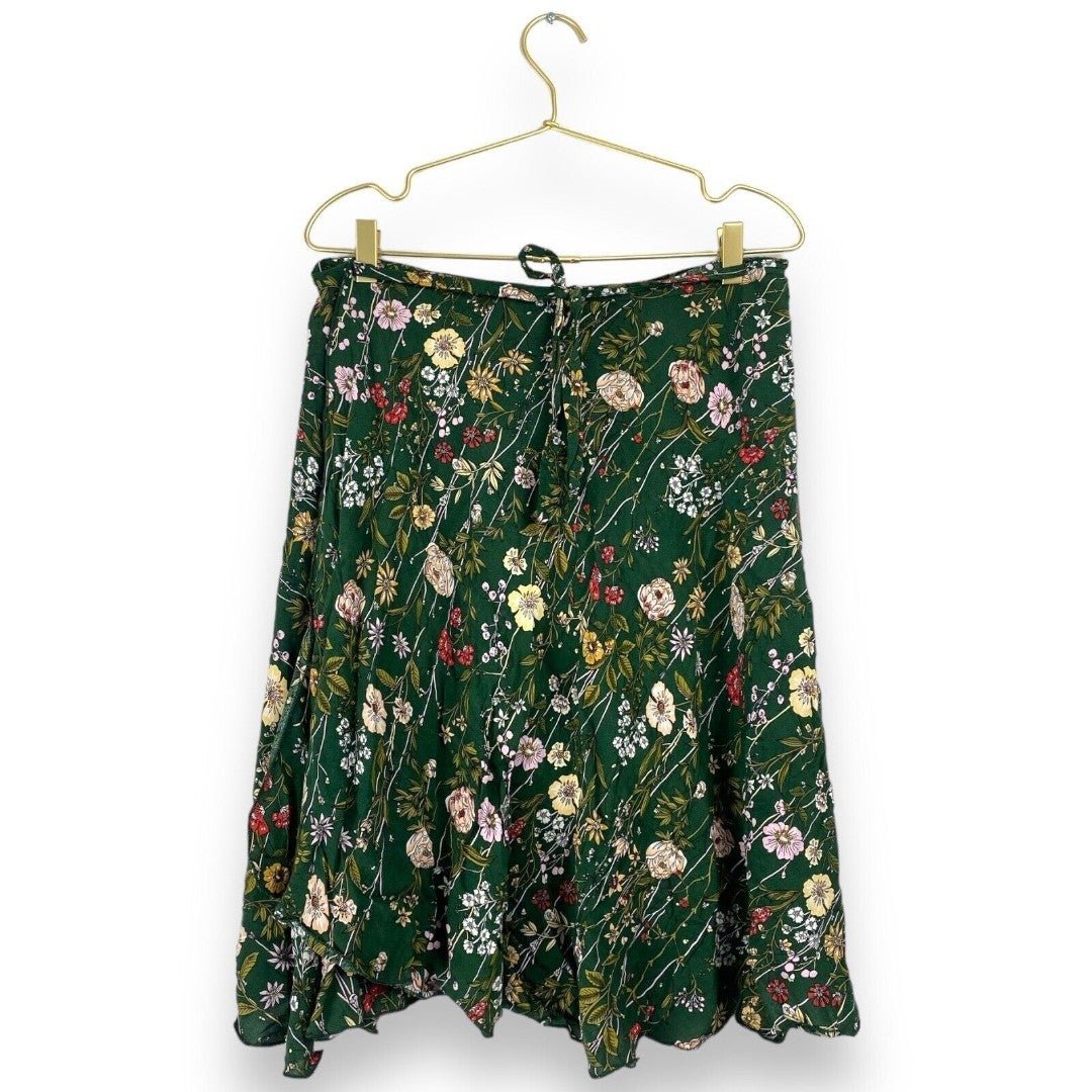Gorgeous Culture Shop Women´s  Wrap Skirt Green Fl