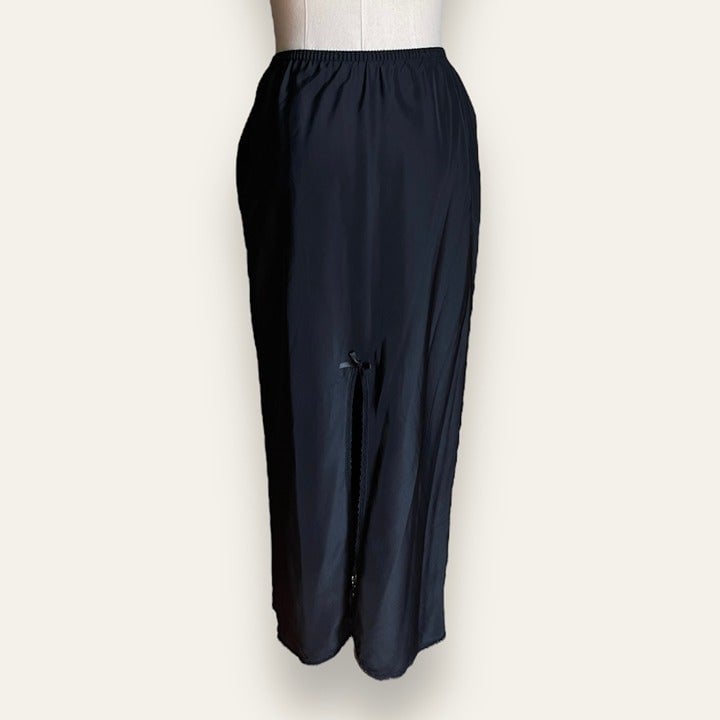 high discount Vintage Coquette Barbizon Nylon Black Lace Trim Slip Skirt k1bhscWdw on sale