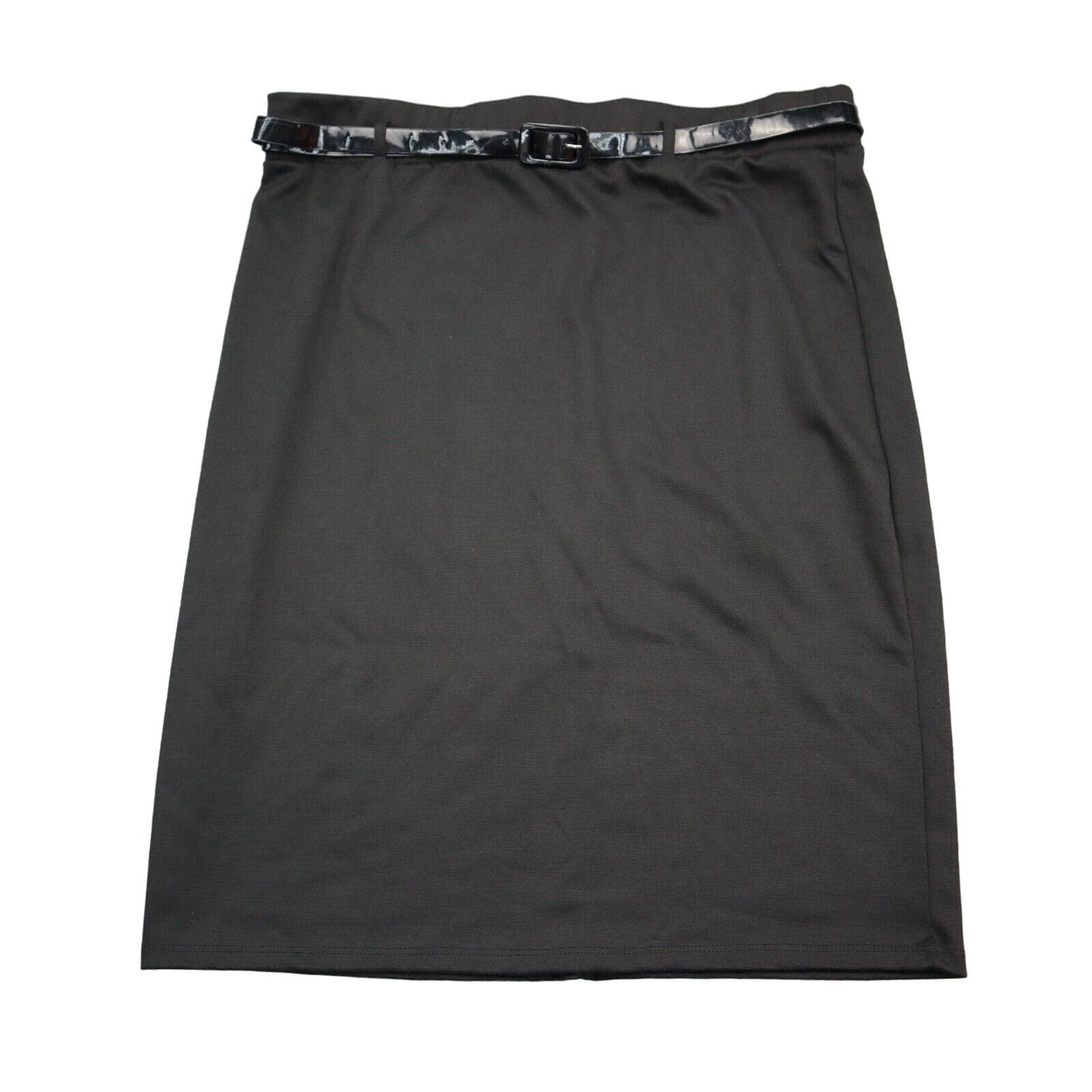 Fashion Zenobia Skirt Womens Black 3XL Mid Rise Flat Fr