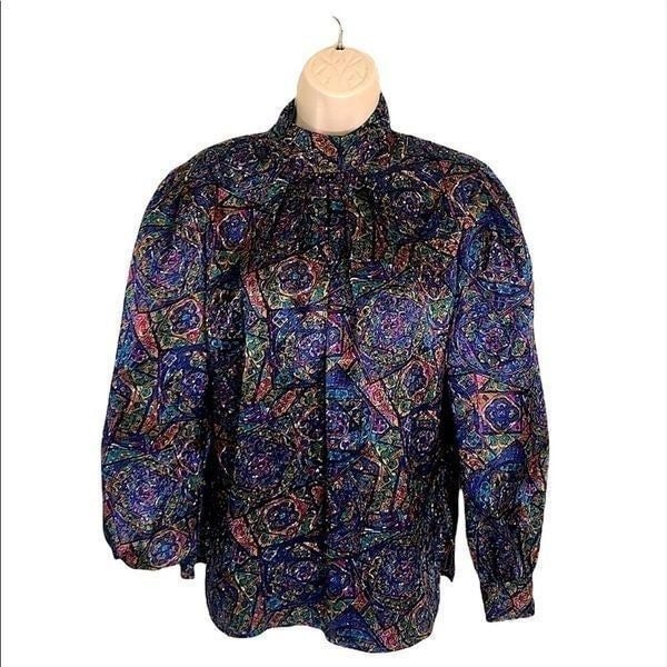 Cheap Laura & Jayne vintage silk purple paisley blouse 