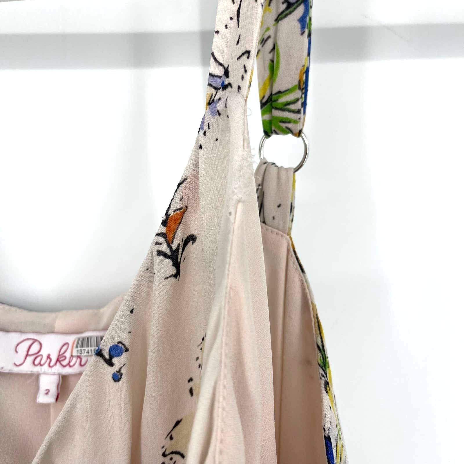 Stylish Parker Melody Dress Size 2 Silk Light Pink Floral gWHz7MI4G Discount