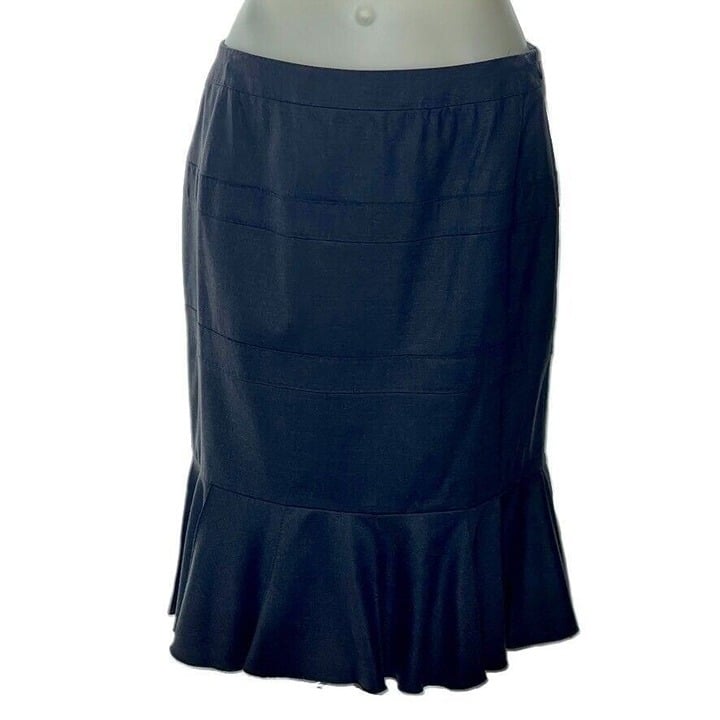the Lowest price CARLISLE Skirt Women´s Size 8 Peplum Hem Wool Skirt Horizontal Seamed Panel Midi J22OAo6Y0 Online Exclusive