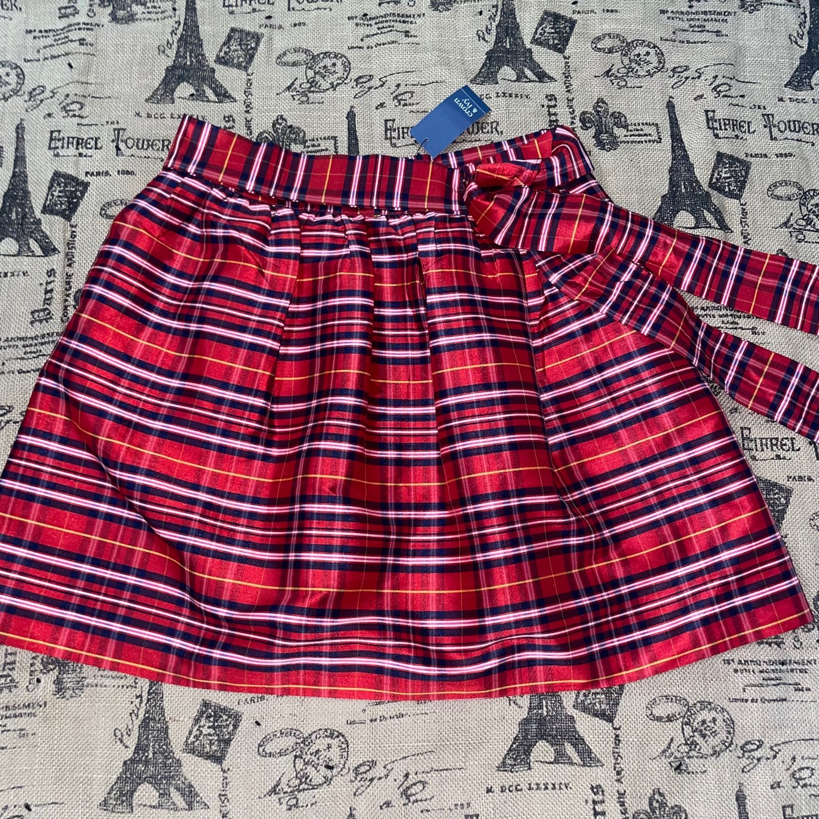 Perfect Crown & Ivy NWT! Plaid Red Party Flare Belted Skirt Size 8 oBW6WnZl9 Cheap